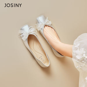 Josiny | Shallow Ladies Single Shoes Bow Ballet Flats