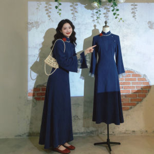 CHANGTONG | Retro Waist-Cinching Slim-Fit Modified Cheongsam Dress
