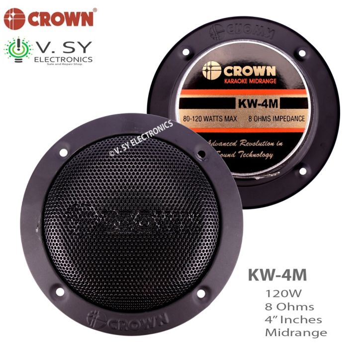 Original 2024 Crown KW-4M Inches 120W Ohms Professional