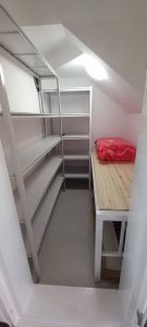Helper room bed frame with shelf and mattress customize singapore for helper room/bomb shelter/store room/unity