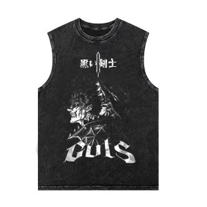 Bandai | Japenese Anime Graphic Tank Tops Man Sleeveless Shirt Vintage Washed Vest  Summer Y2k Clothes Casual T Shirt Harajuku Streetwear
