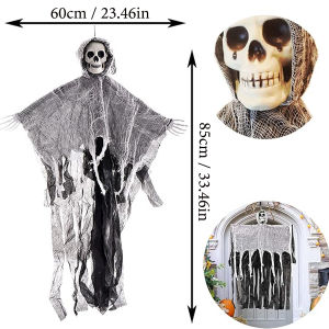 HalloweenHanging Ghost Scary Skeleton Gauze Ghost for Entrance Decoration Horror Party Outdoor Indoor House Decoration Props