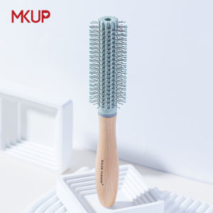 Wooden Cylinder Comb for Men And Women Home Use Blow Dry Fluffy Style round Comb Roll Comb Professional Hairdressing Tool