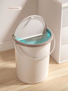 Plastic Kitchen Waste Bin with Lid Wall Mounted Bathroom Toilet Living Room Creative Storage Paper Basket Home Cleaning Tool