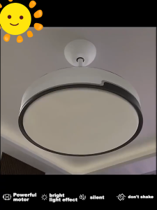 พัดลมเพดาน LED พร้อมพัดลม 3 สี หรี่แสงได้ มินิมอล 2-in-1 โคมไฟระย้า พัดลมเพดาน 4 ใบพัดแบบพับเก็บได้ สำหรับห้องนอน ห้องนั่งเล่น ห้องอาหาร สำนักงาน ขนาด 42 นิ้ว (รีโมทคอนโทรลฟรี)