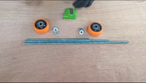 Roda 3 Inchi  Bahan PU 1 Set Lengkap Beserta As Plus Mur