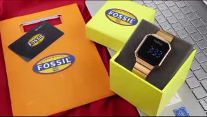 Paket Box Exclusive + Paperbag + Krtu / Jam Tangan Fos LED VA-942OA / Jam Tangan Fashion Wanita Tali Rantai Diameter 36 cm