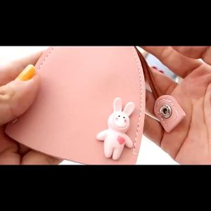 【Sufeina】  Cute Creative Pull Out Key Sleeve Cartoon Animal PU Leather Car Key Case Holder Large Capacity Keychain Pouch Keychain Organizer