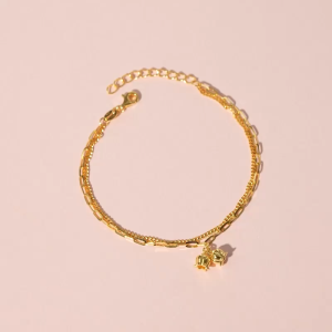 Chow Sang Sang 周生生 999 24K Pure Gold Essence Double Double Chain Bracelet with Lucky Charms for Women Size 18cm 95771B Price-by-Weight 4.11g Gold