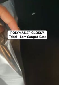 Polymailer Hitam Glossy - Putih - Silver Uk 20X33 100 Pcs - Plastik Packing Olshop Tebal Lem Perekat
