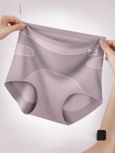 MiiOW High Waist Belly Contracting Womens Underwear Seamless Ice Silk Strong Lower Belly Contraction Hip Lift Body Shaping Thin Panties