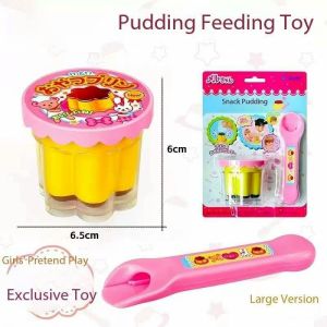 2025 New Cute Pink Jelly Strawberry Pudding Feeding Toy Set - Adorable Desktop Ornament For Girls Kids Birthday Gifts