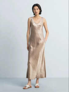 Acetic Acid Fitted U-Neck Autumn Womens Dress