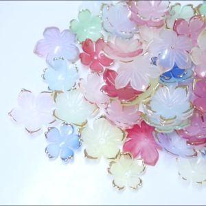 50pcs 18/23mm Flower Petals Acrylic Loose Spacer Beads For Jewelry Making Diy Necklace Bracelet Earring Handmade Accessories