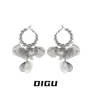 Digu Elegant Unique Laminate Tassel Earrings Niche Design Exaggerated Personalized Ear Ring Accessible Luxury Fancy Earrings