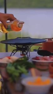 Koala ถาดอบมัลติฟังก์ชั่น เคลือบกันติด, พกพาสะดวก. สไตล์เกาหลี หมูกระทะ, ไม่ติดกระทะ, กระทะย่าง, กระทะปิ้งย่างสไตล์เกาหลี