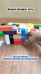 Kayu Seru - Balok Bangun Bongkar - Mainan Melatih Ketangkasan dan ketelitian Anak