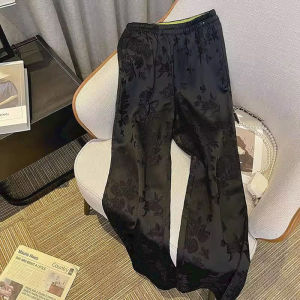 Quần Ống Đứng Họa Tiết Hoa Phong Cách Trung Hoa Cỡ Lớn Mùa Hè Quần Dài Thường Ngày Rộng Rãi Thoải Mái Cho Nam