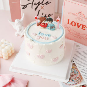 Valentines Day Couple Soft Silicone Cake Decoration Plugin Wedding Anniversary Celebration Happy Baking Cake Decorations