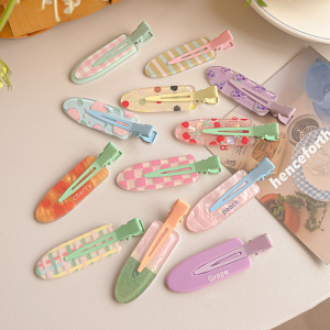 หวานน่ารักแต่งหน้าคลิปผมผลไม้ไร้รอยต่อคลิปผมสำหรับผู้หญิงด้านข้างเรียบ