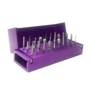 PIORPOY 30 Holes Dental Bur+Holder Aluminium High and Low Speed Handpiece Drills Disinfection Block Autoclavable Dentistry Tool