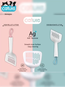 Cature Litter Scooper Anti-Bacterial Scooper Pasir Pellet Bentonite Scooper Best Cat Scooper