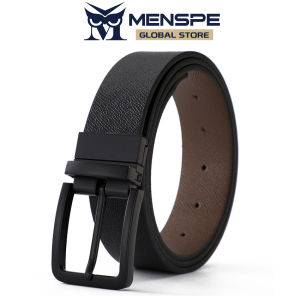 MENSPE Men Belt Outdoor Simple Belt 120CM Pin Buckle Belt Rotating Buckle PU Leather Waistband Double-Sided Two-Color Belt Youth Sports Pant Belt Simple Nice Waistband