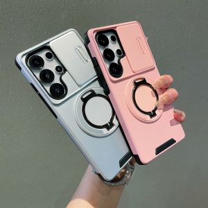 szhaiyu | 360° Rotating Metal Ring Holder Phone Case for Samsung S26 S25 S22 S21 Ultra S24 S23 Plus A37 A17 A56 A36 Hard Anti-Fall Cover