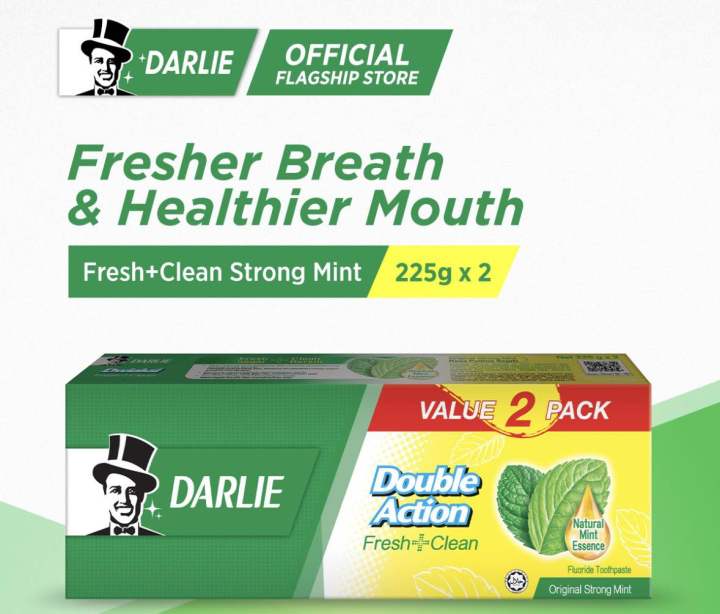 Darry Toothpaste DARLIE TOOTHPASTE DOUBLE ACTION 225Gx2 (New Stock) | Lazada
