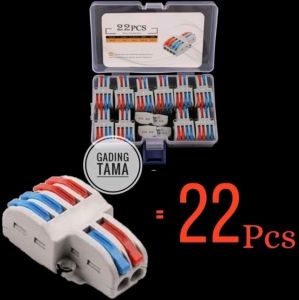 Konektor Terminal Kabel Blok Tuas (S-42) Sambungan Cepat 22 Pcs