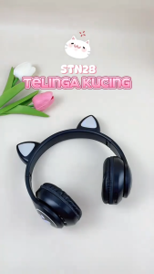 STN28 Wireless Headphone Flash Light Cute Cat Bluetooth with Mic Control LED Stereo Music Headset