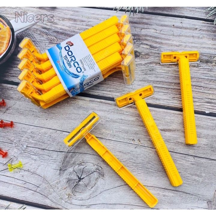 Original Dorco Yellow Razor Twin Blade Disposable TD708N Fixed Type ...