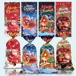 50Pcs Christmas Candy Bag Santa Claus Gift Bag Merry Christmas Decoration for Home New Year Cookies Snake Packing