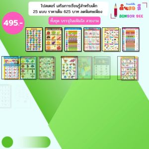 โปสเตอร์ความรู้ ชุด 25 แผ่น (ขนาด A4) ทั้งชุดบรรจุในแฟ้มพลาสติกใส สวยงาม มินิโปสเตอร์ โปสเตอร์เด็ก