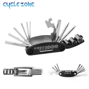 Portable 16-in-1 Bike Repair Tool Kit Folding Allen Key Socket Screwdriver Set for MTB Road Bicycle Emergency Maintenance Tools