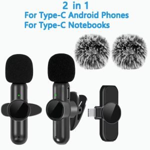 Mini Wireless Lavalier Microphone USB C Noise Cancelling Lapel Mic for Streaming And Video Recording