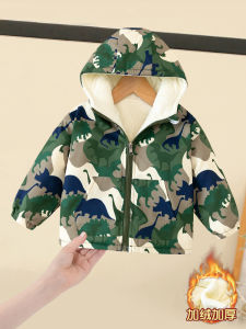 Baby Puffer Jacket 2023 New Arrival Boy Fall and Winter Heattech Tops Fleece-lined Thickened Camouflage Cotton Jacket Childrens Hoodie