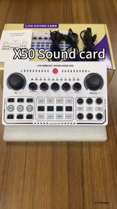 LEEDOAR Mixer Audio External Sound Card Live Bluetooth 15 Effects Studio Rekaman Profesional Streaming X50 - 7RSKDYWH
