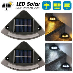 4 cái đèn soi bước chân năng lượng mặt trời ngoài trời nhà vườn cầu thang đèn hiên bước đèn cho lối đi bộ Đèn năng lượng mặt trời ngoài trời đèn LED trang trí