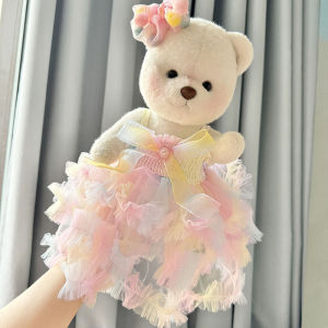 30Cm medium Lena joint bear clothes colorful gauze dress dress set teddy bear doll dress up female