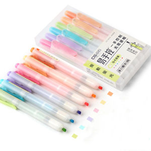 6 Pens Series Refillable Retractable Highlighters Fluorescent Pen Markers