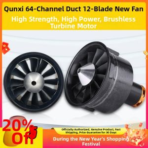 QX-MOTOR | Cụm quạt hút đẩy EDF 64mm cho máy bay mô hình cánh bằng