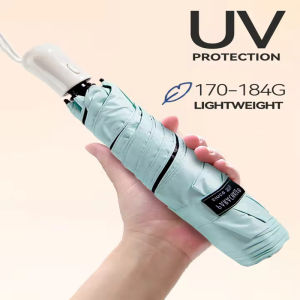 Parachase Pocket Automatic Umbrella for Women Lightweight 170g Foldable Sun Umbrella with Bag Anti UV Parasol Umbrella for Men