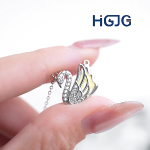 Dây Chuyền Bạc Nữ 925 HGJG Họa Tiết Thiên Nga Phong Cách Sang Trọng Ngọt Ngào Quà Tặng Bạn Gái