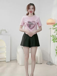 Summer Short Sleeve round Neck T-Shirt Womens Short Style Comfortable Breathable Cotton Casual Fashion Top for Ladies