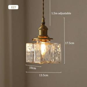 Retro Glass Pendant Lights Vintage Ceiling Lamp for Kitchen Island Dining Room & Bedroom Dimmable Hanging Light Home Decor