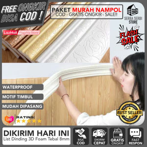 LIST WALLPAPER 3D (PAKET MURAH) Panjang 2.3 Meter Lebar 5cm Wallpaper List Foam 3D Stiker Dinding / List Dinding 3D / WallBorder List / Wall List Border Foam / List Wallpaper Dinding / List Dinding Tembok - Lazada