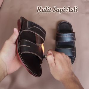 Draxvil Kulit Sapi Asli - Sandal Selop Full Kulit Asli Premium Sol Karet Asli