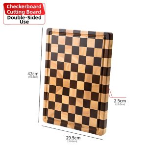 Chess Pattern Thickened Acacia Wooden Cutting Board