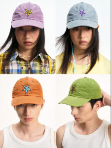 JNXS | Mũ Bóng Đá Chống Nắng Gingham Texture và Thêu Sao Biển Siêu Nhẹ